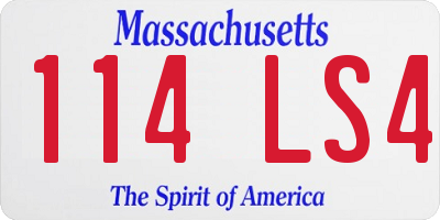 MA license plate 114LS4