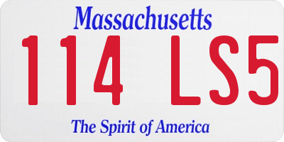 MA license plate 114LS5