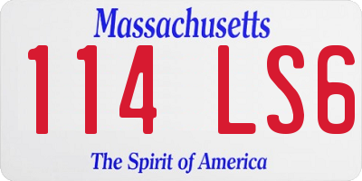 MA license plate 114LS6