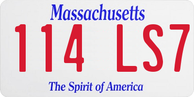 MA license plate 114LS7