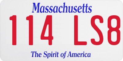 MA license plate 114LS8