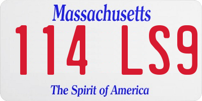 MA license plate 114LS9