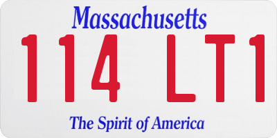 MA license plate 114LT1