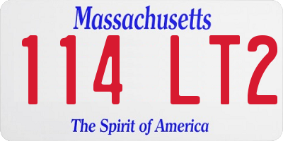MA license plate 114LT2