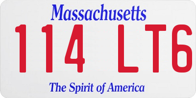 MA license plate 114LT6