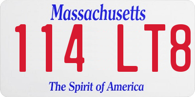 MA license plate 114LT8