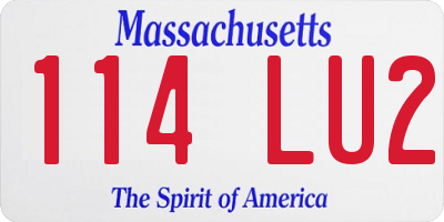MA license plate 114LU2