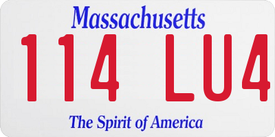 MA license plate 114LU4
