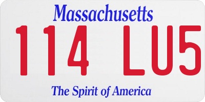 MA license plate 114LU5