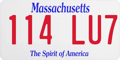 MA license plate 114LU7