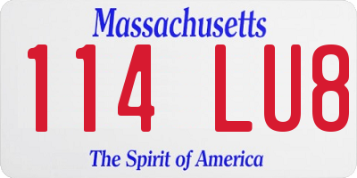 MA license plate 114LU8