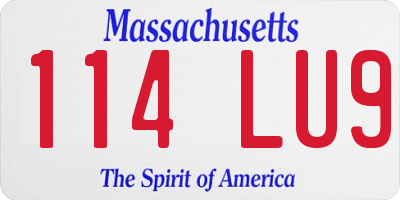 MA license plate 114LU9