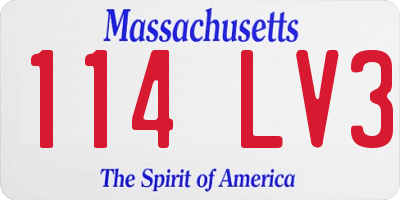 MA license plate 114LV3