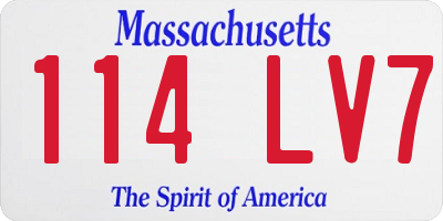 MA license plate 114LV7