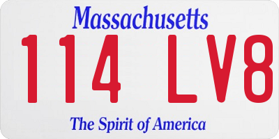 MA license plate 114LV8
