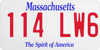MA license plate 114LW6