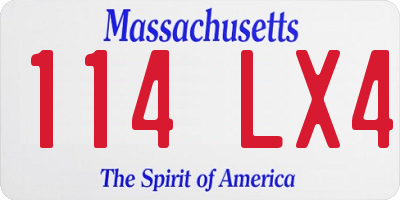 MA license plate 114LX4