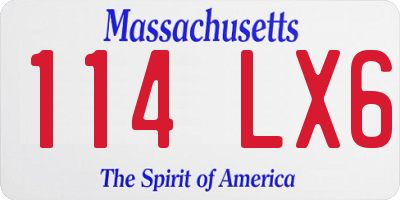 MA license plate 114LX6