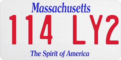MA license plate 114LY2