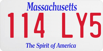 MA license plate 114LY5