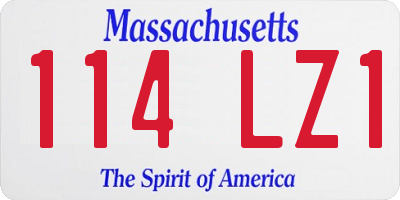 MA license plate 114LZ1