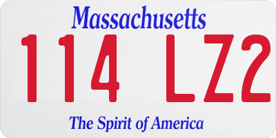 MA license plate 114LZ2
