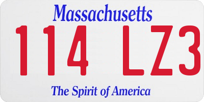 MA license plate 114LZ3