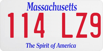 MA license plate 114LZ9