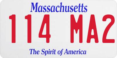 MA license plate 114MA2
