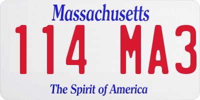 MA license plate 114MA3