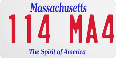 MA license plate 114MA4