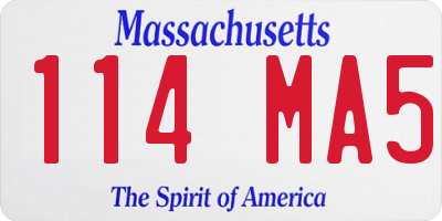 MA license plate 114MA5
