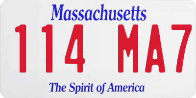 MA license plate 114MA7