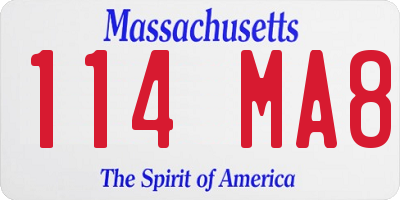 MA license plate 114MA8