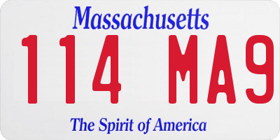 MA license plate 114MA9