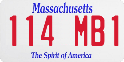 MA license plate 114MB1