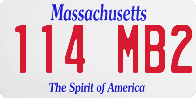 MA license plate 114MB2