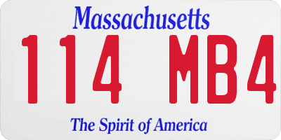 MA license plate 114MB4
