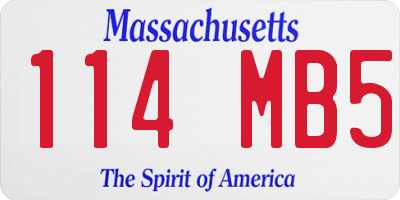 MA license plate 114MB5