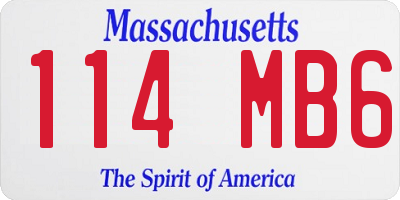 MA license plate 114MB6