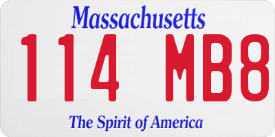 MA license plate 114MB8