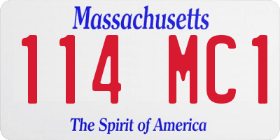 MA license plate 114MC1