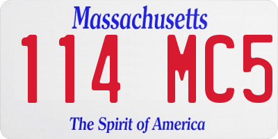 MA license plate 114MC5