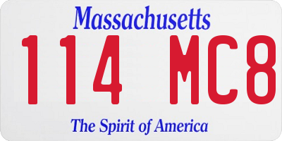MA license plate 114MC8