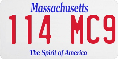 MA license plate 114MC9
