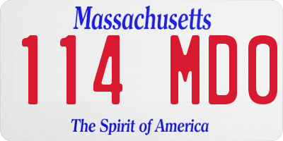 MA license plate 114MD0
