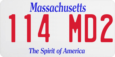 MA license plate 114MD2