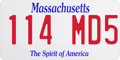 MA license plate 114MD5