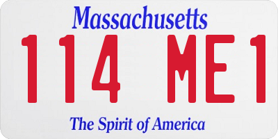 MA license plate 114ME1