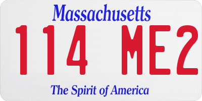 MA license plate 114ME2